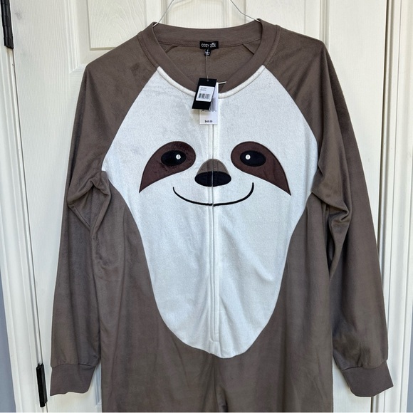 COZY ZOE Adult 1-piece Union Jump Suit Christmas Fleece PJs NEW sz L - Picture 3 of 9